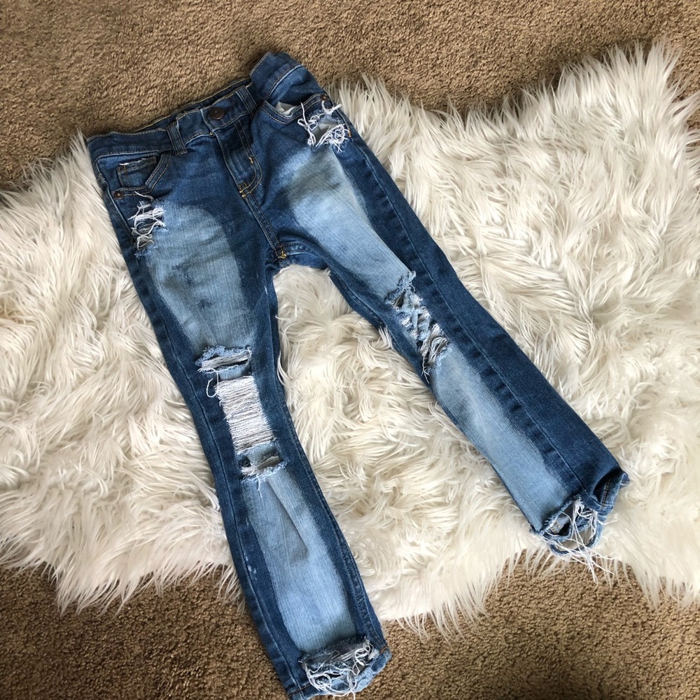 Sled-distressed toddler skinny jeans